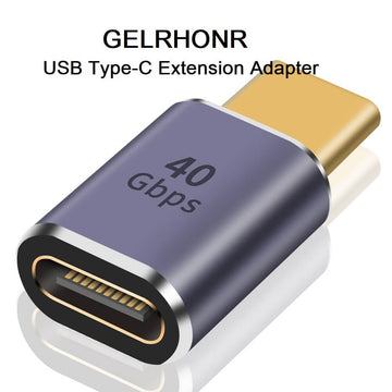 GELRHONR 40Gbps USB Type-C Extension Adapter, 100W 8K@60Hz Type-C Male to Female Connector, PD 100W Fast Charging USB 4 Thunderbolt 4 Connector for MacBook Pro - Imported from UK
